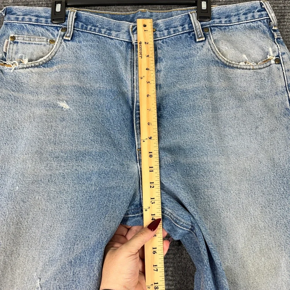 Carhartt Relaxed Fit Tapered Leg‎ Jeans Light Wash Denim 40 32 Men Workwear